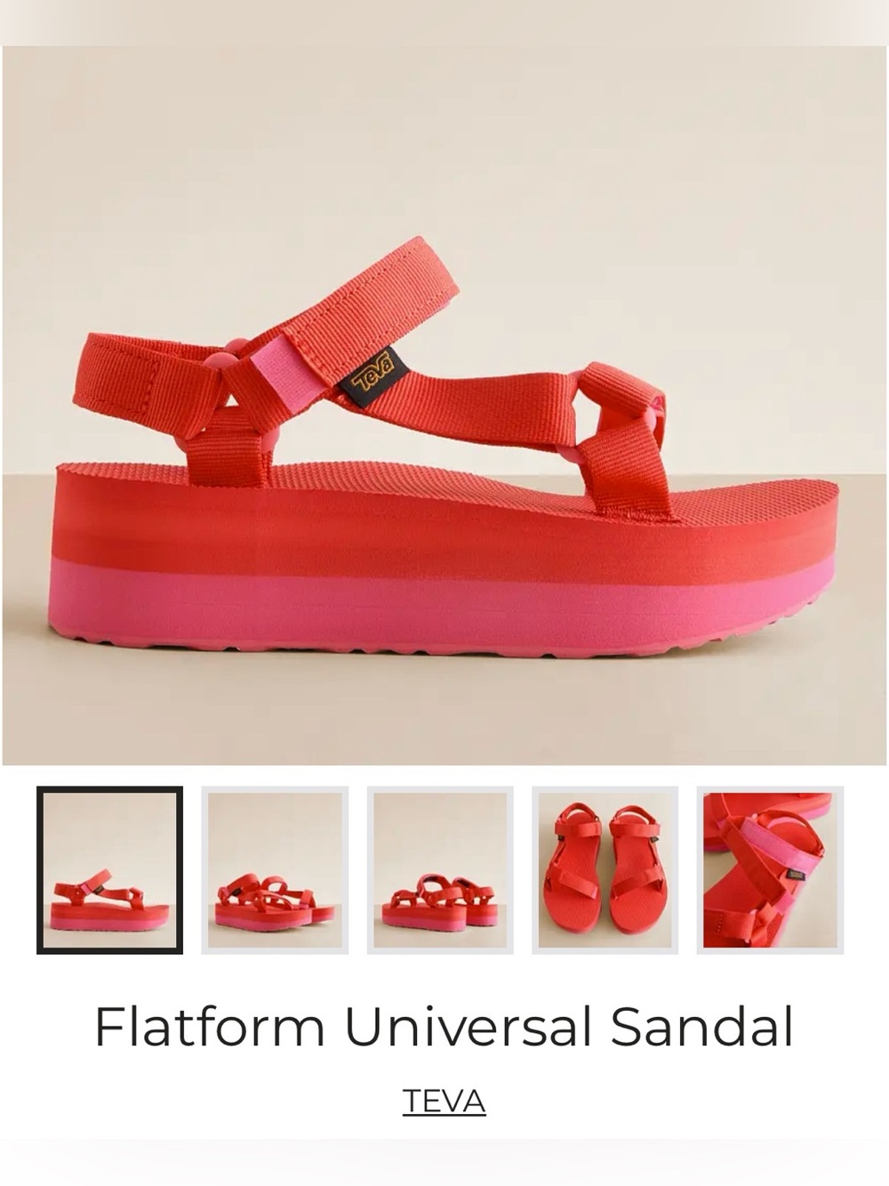 Teva Platform Universal Sandal Hot Pink size 6